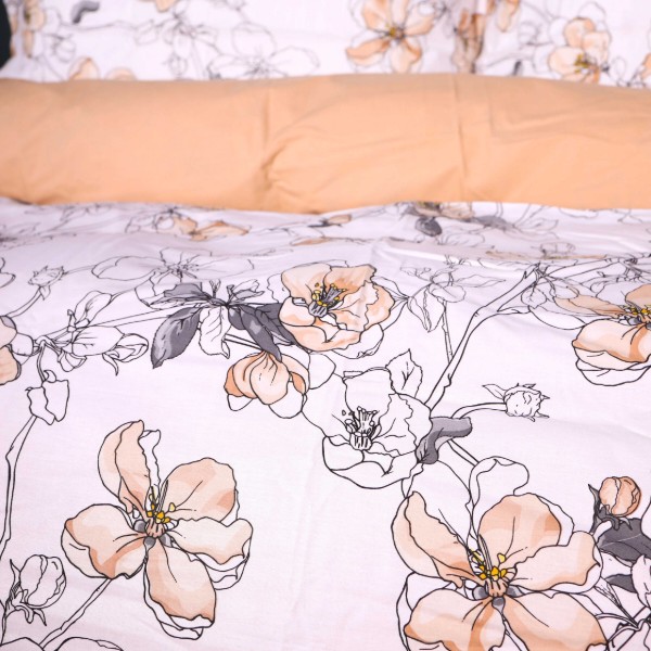 Фото - Комплект постільної білизни MirSon Поплін 00-2 Beige Flowers 220х240 (2200009700286)